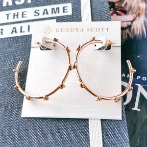 New Rose Gold kendra scott Haven Heart Hoop Earrings